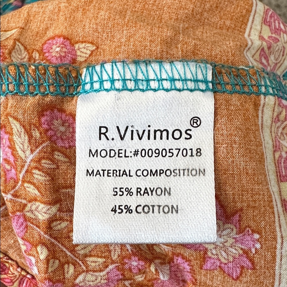Cotton Boho Floral Maxi Dress | Tassel Tie Waist | Size Medium - Picture 12 of 12